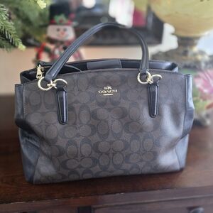 Coach Black and Brown Signature Tote Bag